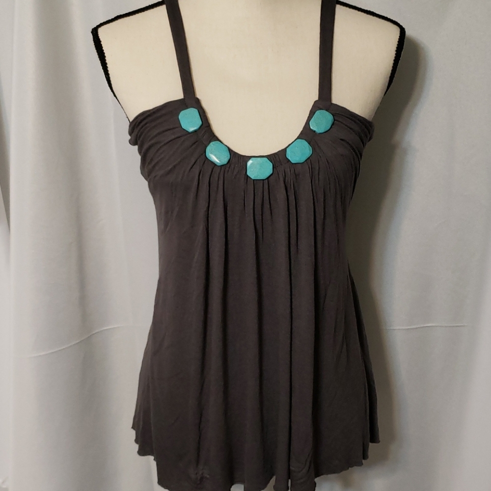 ❤️‍🔥 $5❤️‍🔥 Turquoise stone embellished tank top